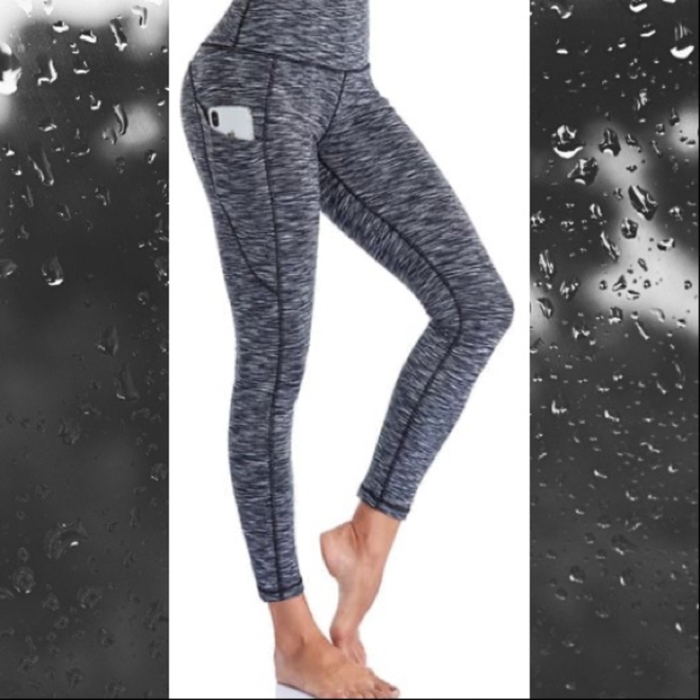 Space-dye pocketed yoga pants